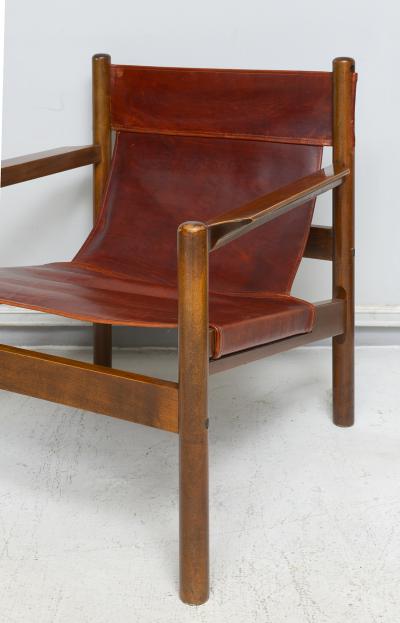 Vintage Pair of Safari Style Leather Chairs