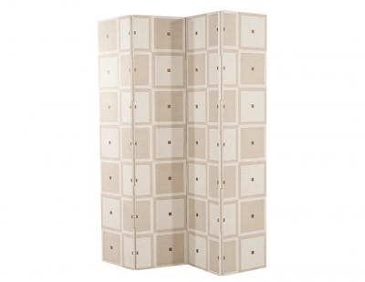 Vintage Parchment Finish Screen Room Divider