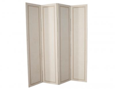 Vintage Parchment Finish Screen Room Divider