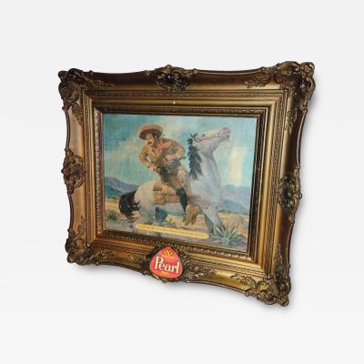 Vintage Pearl Beer Framed Advertising Sign