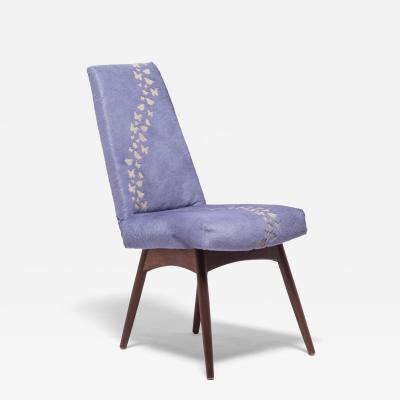 Vintage Pearsall Chair with Laser Cut Butterflies on Hide