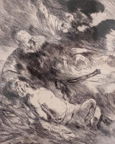 Vintage Pen and Ink Drawing in a Gilt Wood Frame