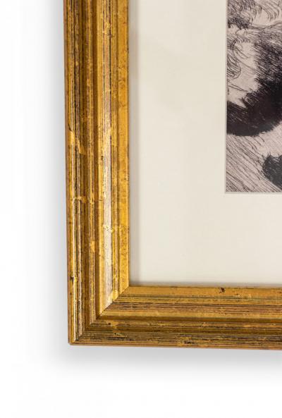 Vintage Pen and Ink Drawing in a Gilt Wood Frame