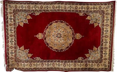Vintage Persian Hand Knotted Red Rug Tapestry