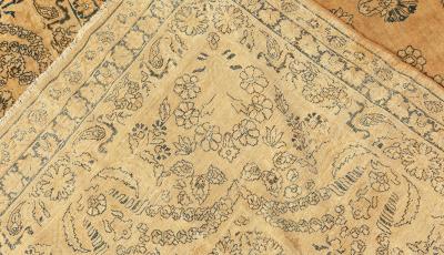 Vintage Persian Kirman Camel Handwoven Wool Rug