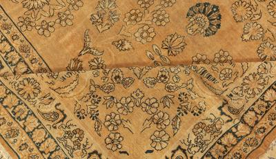 Vintage Persian Kirman Camel Handwoven Wool Rug