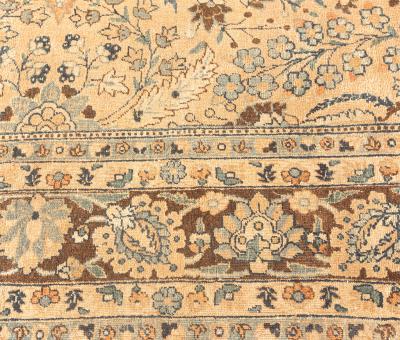 Vintage Persian Meshad Botanic Handmade Wool Carpet