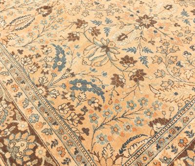 Vintage Persian Meshad Botanic Handmade Wool Carpet
