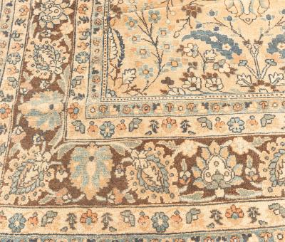 Vintage Persian Meshad Botanic Handmade Wool Carpet