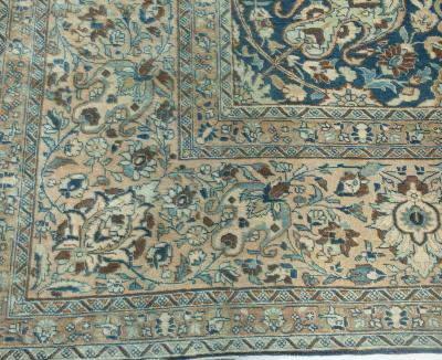 Vintage Persian Tabriz Botanic Handmade Wool Carpet