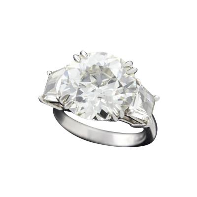 Vintage Platinum Old European Cut Diamond Engagement Ring 6 29ct center