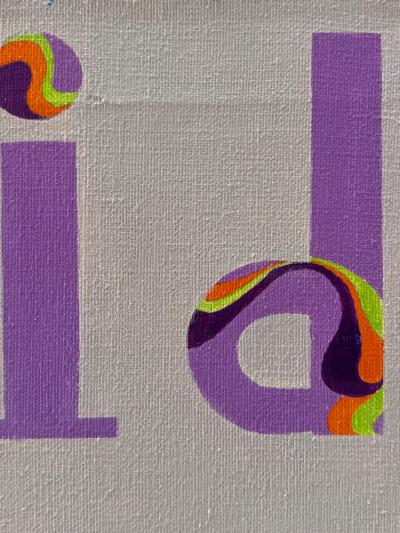 Vintage Playful Surreal Pop Art Painting on Canvas Signed