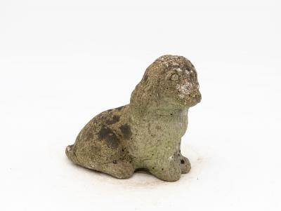 Vintage Reconstituted Stone Dog English Mid 20th C 