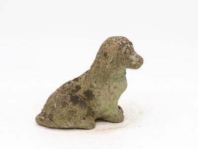 Vintage Reconstituted Stone Dog English Mid 20th C 