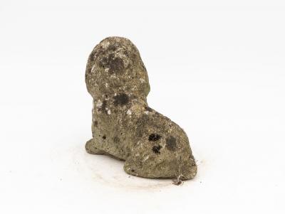 Vintage Reconstituted Stone Dog English Mid 20th C 