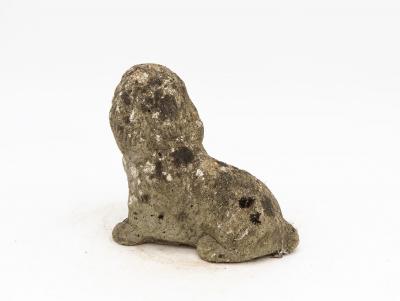 Vintage Reconstituted Stone Dog English Mid 20th C 