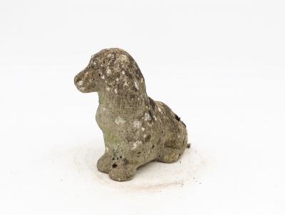 Vintage Reconstituted Stone Dog English Mid 20th C 