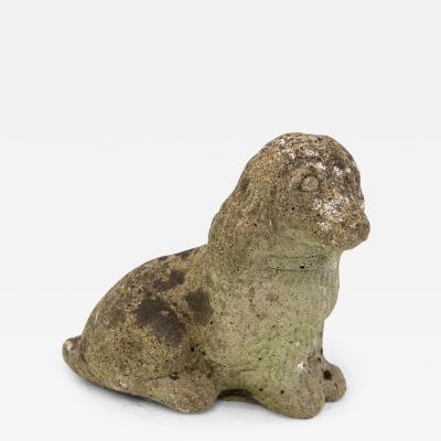 Vintage Reconstituted Stone Dog English Mid 20th C 