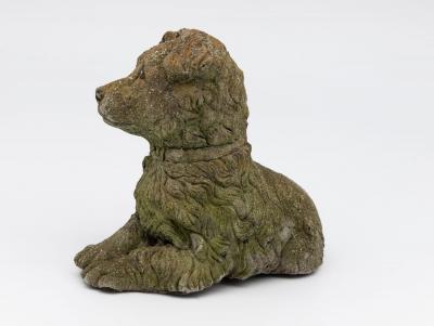 Vintage Reconstituted Stone Dog Terrier English Mid 20th C 