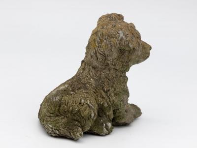 Vintage Reconstituted Stone Dog Terrier English Mid 20th C 
