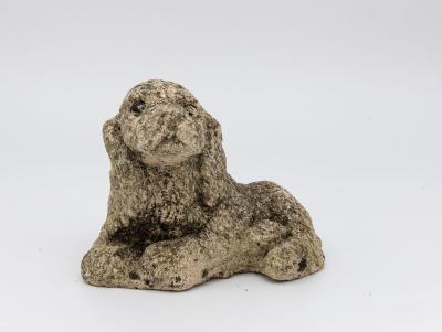 Vintage Reconstituted Stone Puppy or Dog Spaniel Garden Ornament 20th Century