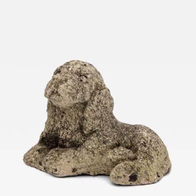 Vintage Reconstituted Stone Puppy or Dog Spaniel Garden Ornament 20th Century