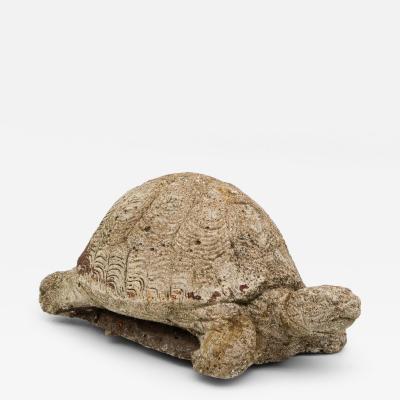 Vintage Reconstituted Stone Tortoise or Turtle Garden Ornament England 1970s