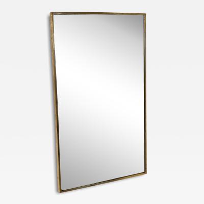Vintage Rectangular Wall Mirror with Brass Frame