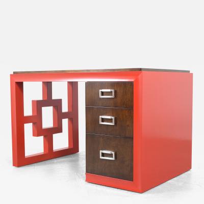 Vintage Red Mid Century Modern Desk