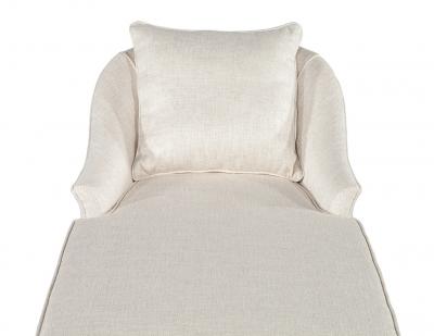 Vintage Restored Chaise Lounge in Cream Fabric