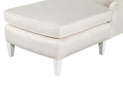 Vintage Restored Chaise Lounge in Cream Fabric