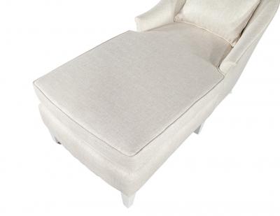 Vintage Restored Chaise Lounge in Cream Fabric
