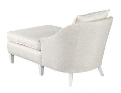 Vintage Restored Chaise Lounge in Cream Fabric