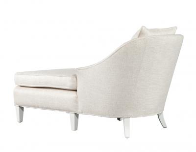 Vintage Restored Chaise Lounge in Cream Fabric