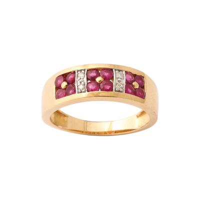 Vintage Ruby and Diamond Gold Ring