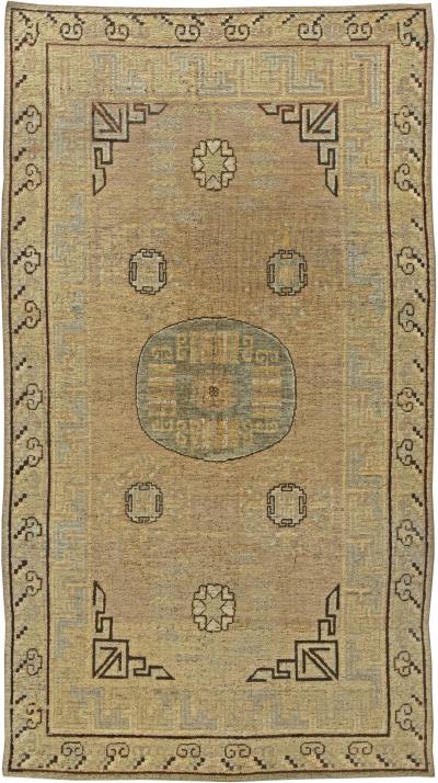 Vintage Samarkand Brown Handmade Wool Rug