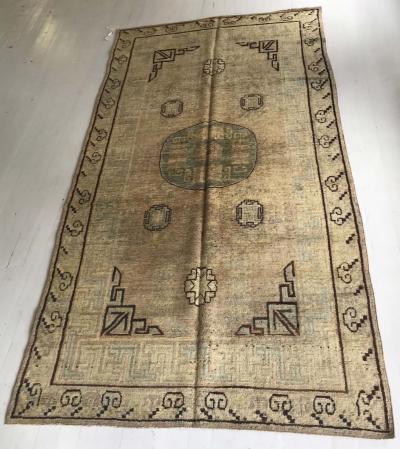 Vintage Samarkand Brown Handmade Wool Rug