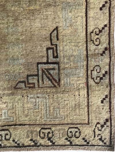 Vintage Samarkand Brown Handmade Wool Rug