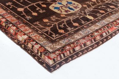 Vintage Samarkand Brown Handmade Wool Rug