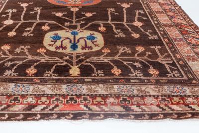 Vintage Samarkand Brown Handmade Wool Rug