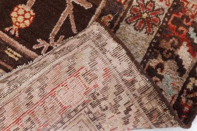 Vintage Samarkand Brown Handmade Wool Rug
