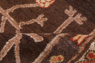 Vintage Samarkand Brown Handmade Wool Rug