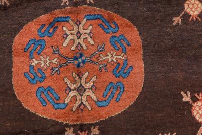 Vintage Samarkand Brown Handmade Wool Rug