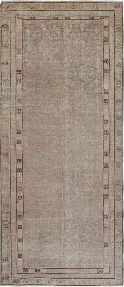 Vintage Samarkand Khotan Botanic Handmade Wool Rug