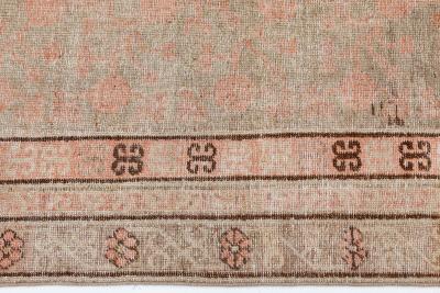 Vintage Samarkand Khotan Botanic Handmade Wool Rug