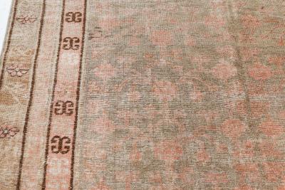 Vintage Samarkand Khotan Botanic Handmade Wool Rug