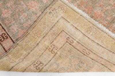 Vintage Samarkand Khotan Botanic Handmade Wool Rug