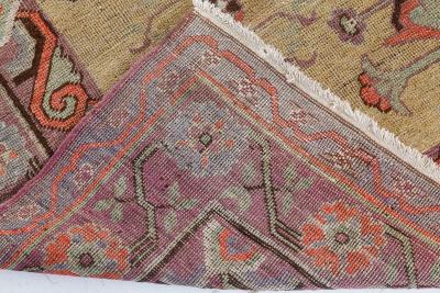 Vintage Samarkand Khotan Green Handmade Wool Carpet