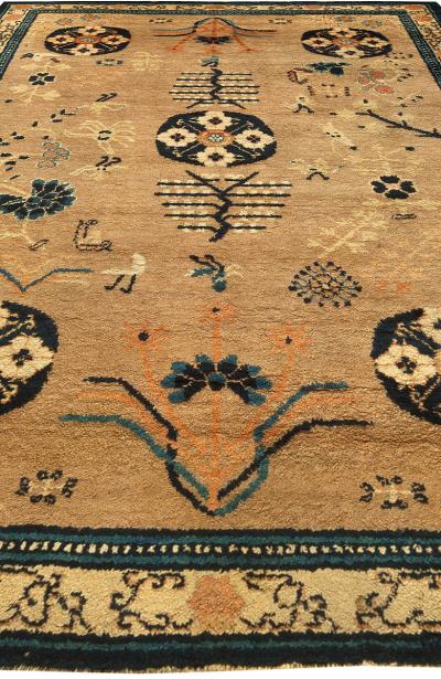 Vintage Samarkand Khotan Handmade Wool Carpet