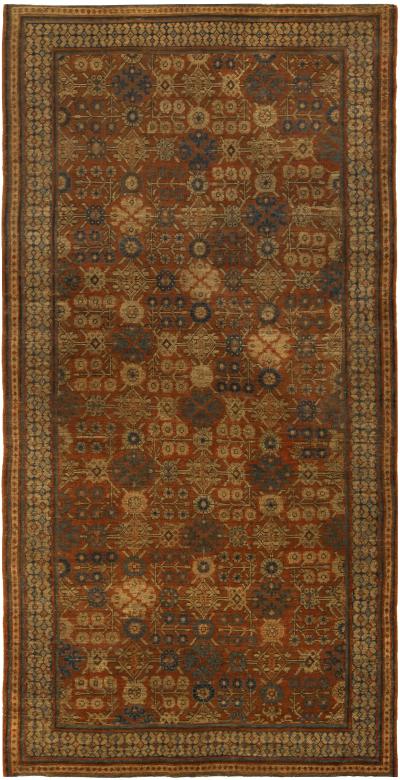 Vintage Samarkand Khotan Handmade Wool Rug